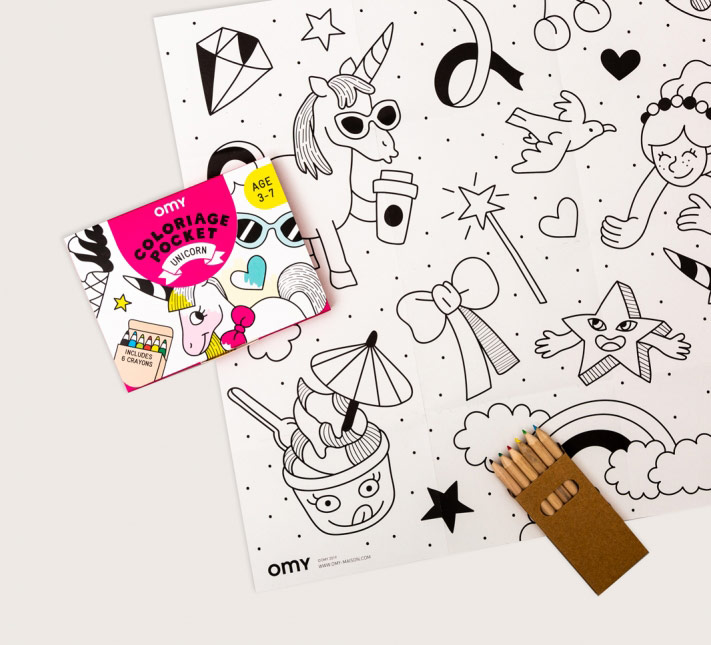 Coloriage Pocket - Licorne - Omy