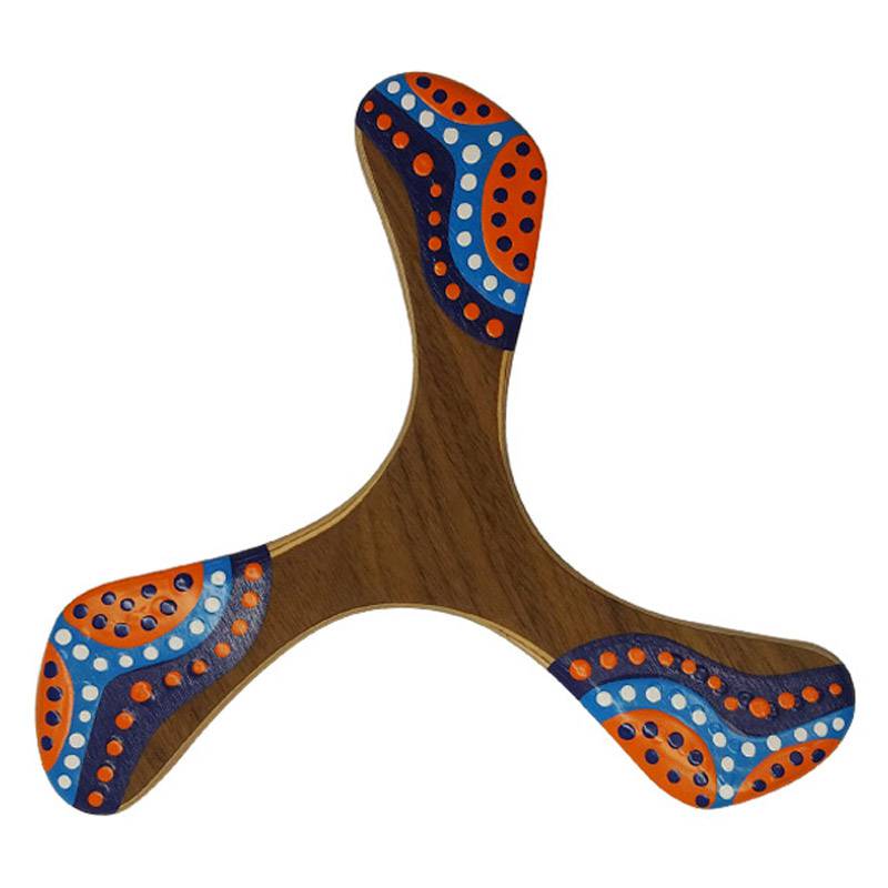 Boomerang wankura 17 en bois peint à la main