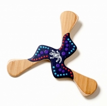 Kadina-boomerang-français-bois-peint-a-la-main