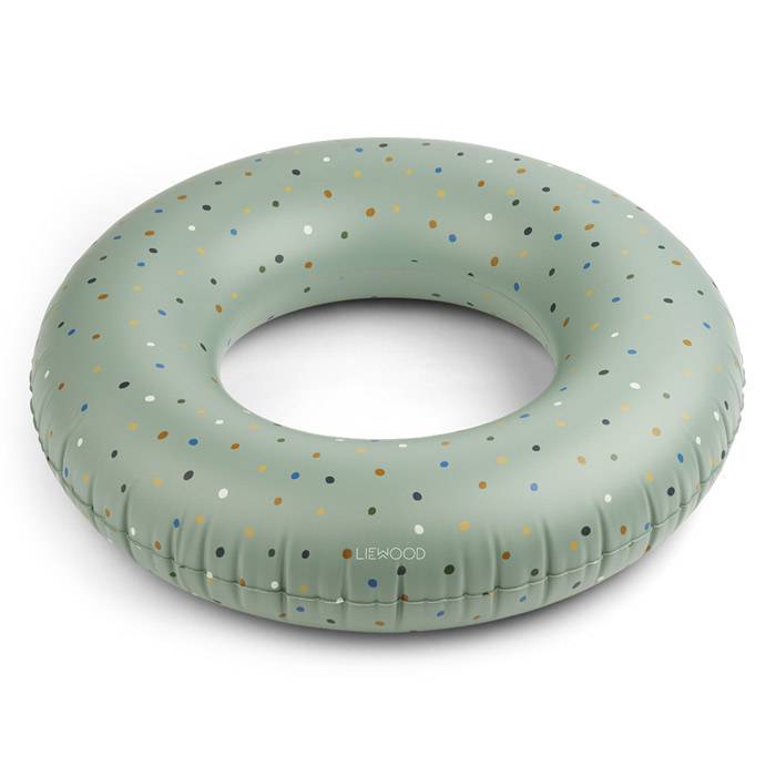 Bouée ronde gonflable Donna - 90 cm - motif confetti vert menthe - Liewood