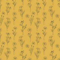 lilipinso-camomille-fond-jaune-papier-peint