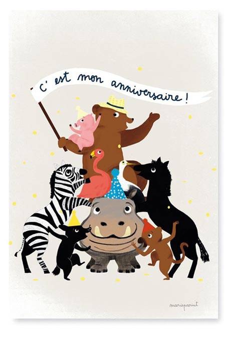 Cartes d'invitation fête d'enfant - Animaux