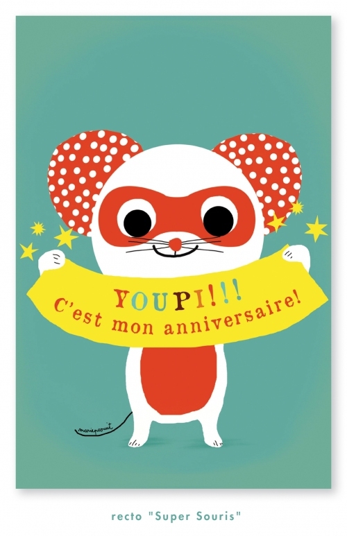 Cartes d'invitation - Souris - Lot de 8