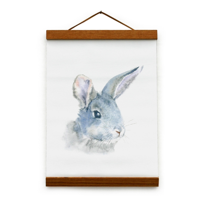 Toile canvas aquarelle - Lapin Portrait