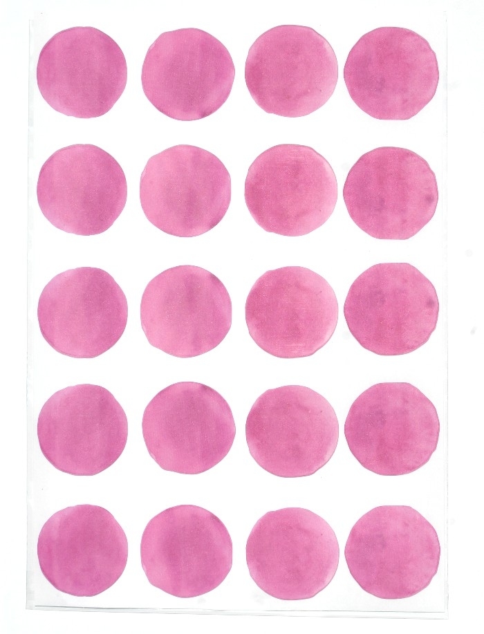 Stickers pois aquarelle - Rose fushia