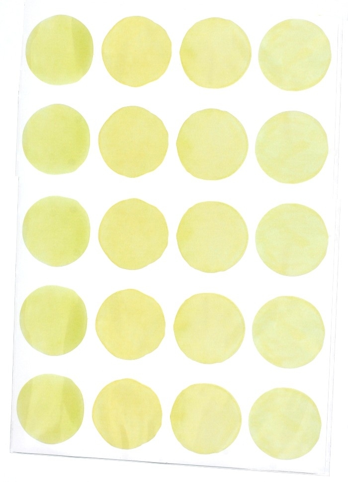 Stickers pois aquarelle - Jaune pastel