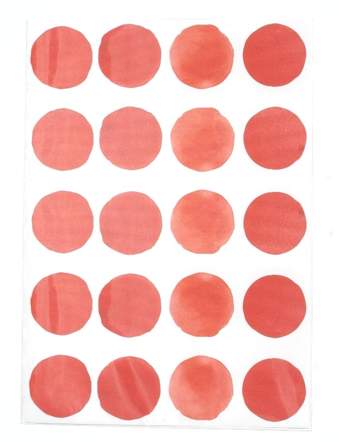 Stickers pois aquarelle - Rouge