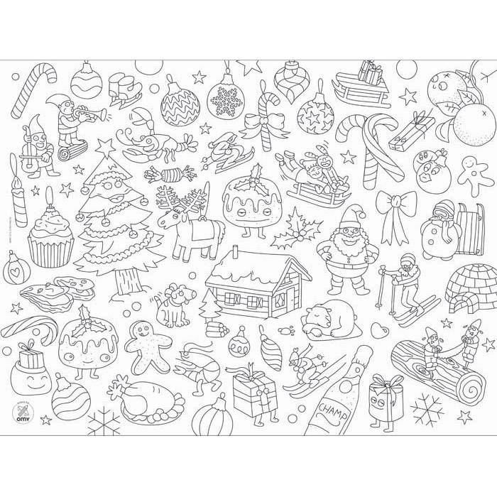 Bloc de set de table à colorier pour noel set de table coloriage christmas
