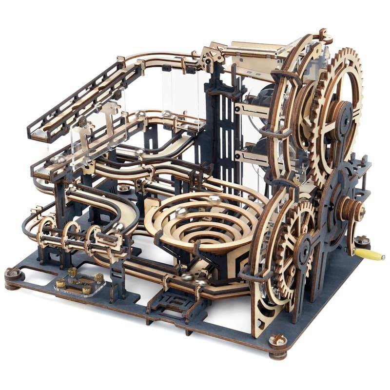 Maquette en bois : Circuit à billes palan à étage