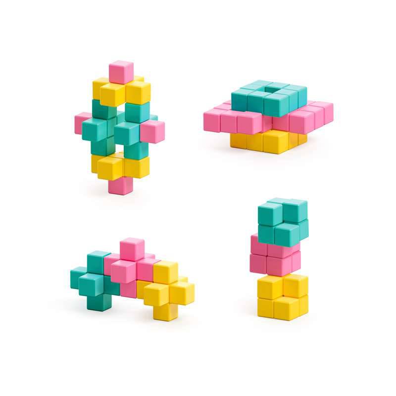 Jeu de construction Pixio Drapeaux - Cubes colorés magnétiques