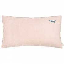 Coussin rectangulaire brodé Nobodinoz en lin français lavé coloris mauve