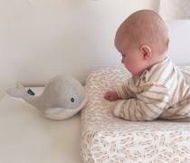 Doudou battement de coeurs - Baleine gris clair - Flow