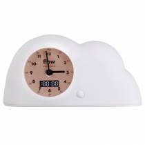 FLOW Réveil éducatif forme nuage, horloge analogique et digitale, veilleuse programmable pour enfants