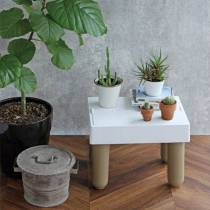 HACHIMAN Stepfill Blanc  Table d'appoint pour poser plantes, livres, tasses