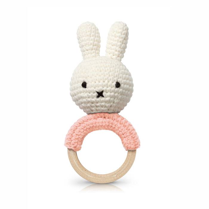 Hochet crochet rose Miffy - Just Dutch