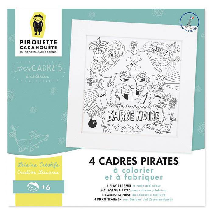 4 cadres Pirates à colorier et fabriquer