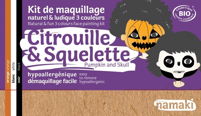 Kit maquillage bio déguisement enfant citrouille et squelette