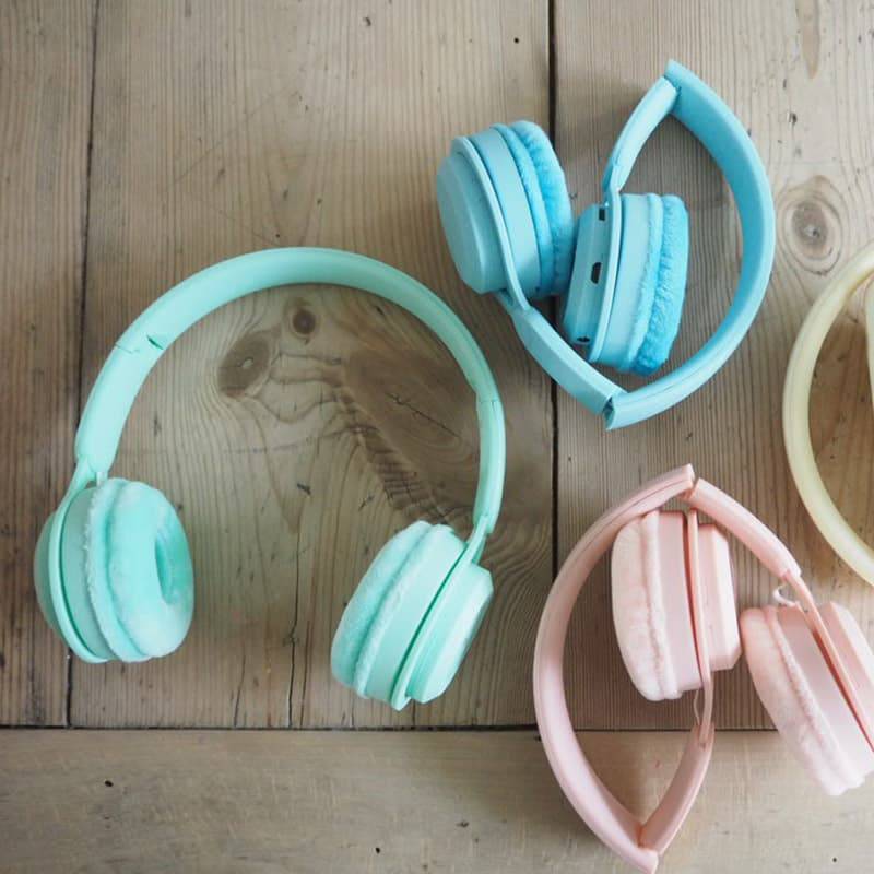 Lalarma casque audio enfant sans fil bleu pastel