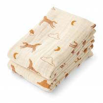 Lot de 2 langes bébé Dream en coton bio  imprimé animaux  Liewood