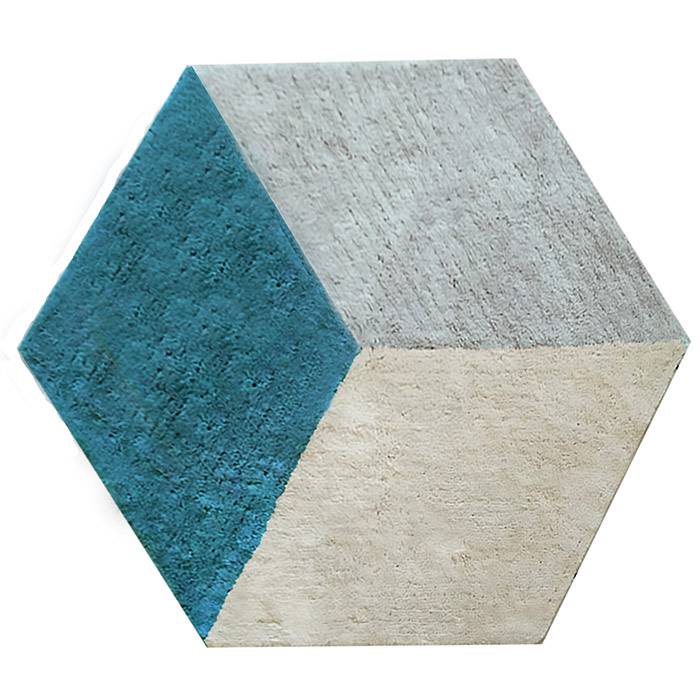 Tapis lavable cube bleu AFK Living