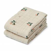 Lot de 2 langes en coton bio Lewis Liewood motif Pêche