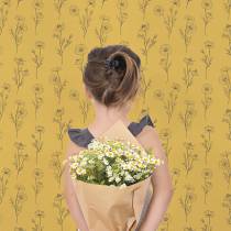 papier-peint-camomilles-fond-jaune