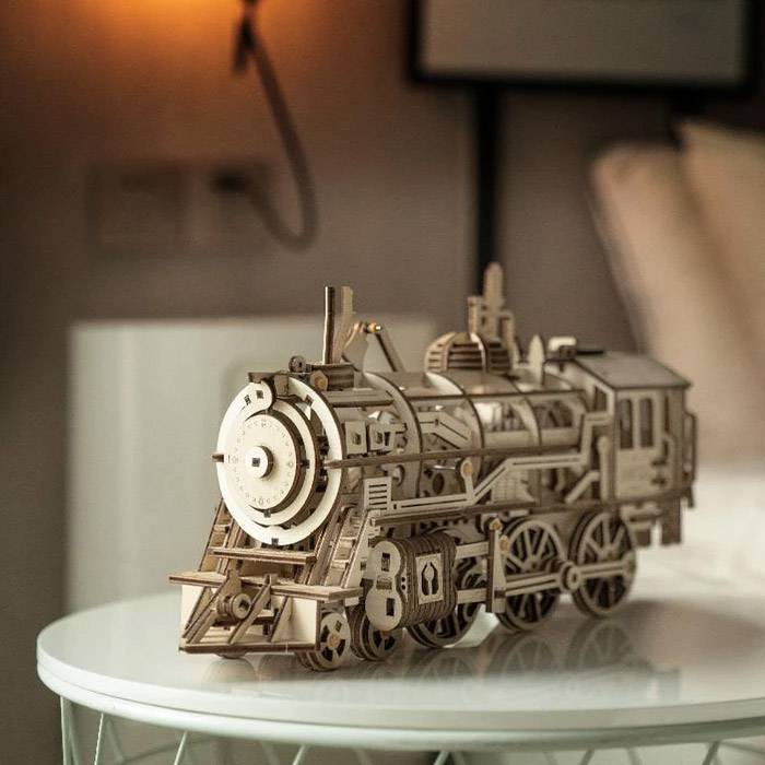 Maquette en Bois 3D Mécanique à Construire, Puzzle Train Locomotive à  Vapeur en Bois 3D à Assembler, Jeux de Construction en Bois, Faites Votre  Propre Cadeau Créatif