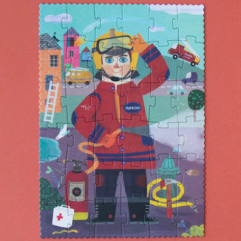 Puzzle Pompier en bois Enfants 3 ans