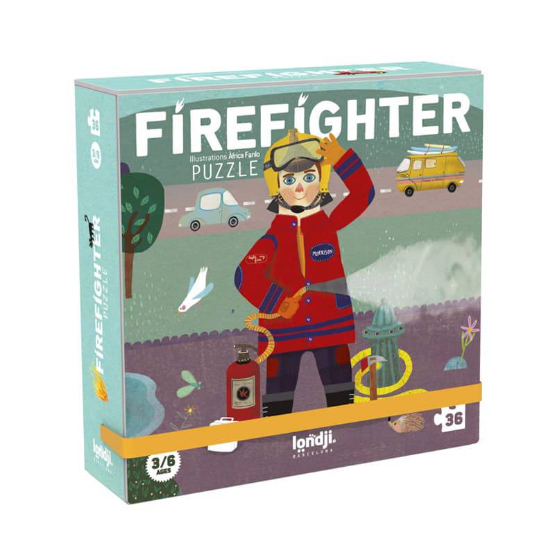 Petit Puzzle des véhicules - 24 pièces - Puzzle en bois pompier