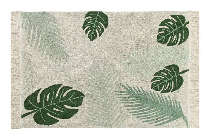 Tapis Lavable Tropical vert - 140 x 200 cm