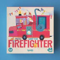 Offrez un joli puzzle illustré sur le thème des pompiers !