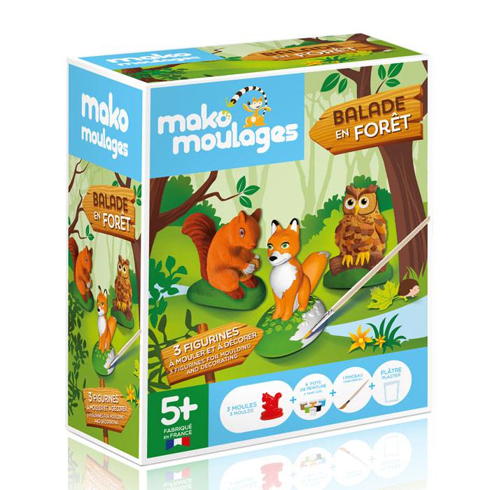 Mako moulages - 3 figurines - Balade en forêt
