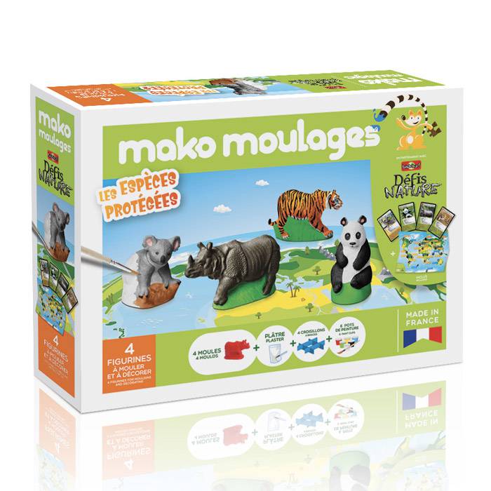 Mako moulages - 4 figurines - Les espèces protégées