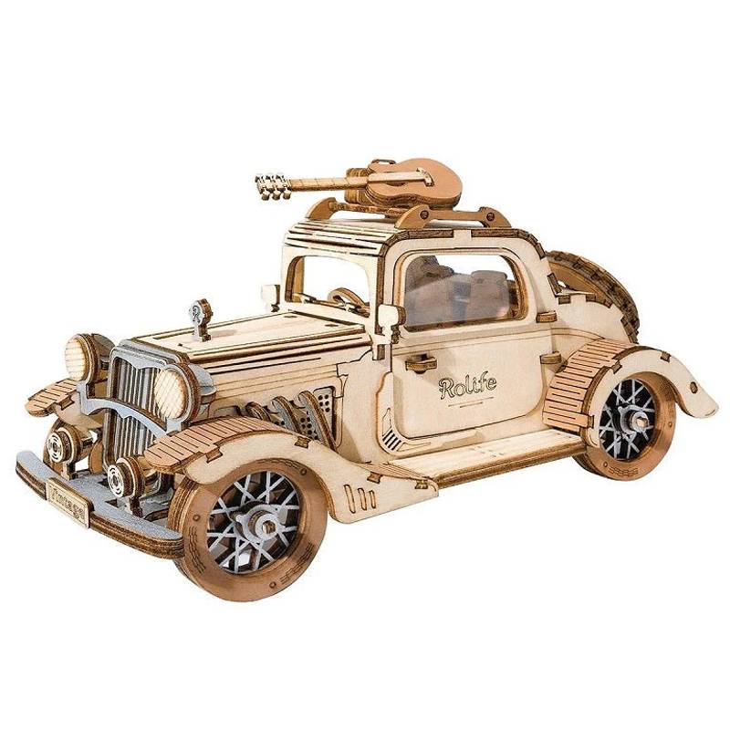 Maquette 3d en bois d'une voiture vintage - Rokr-Robotime