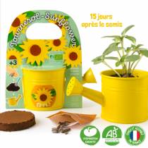 Mini arrosoir Jaune graine de Tournesol - Radis et Capucine