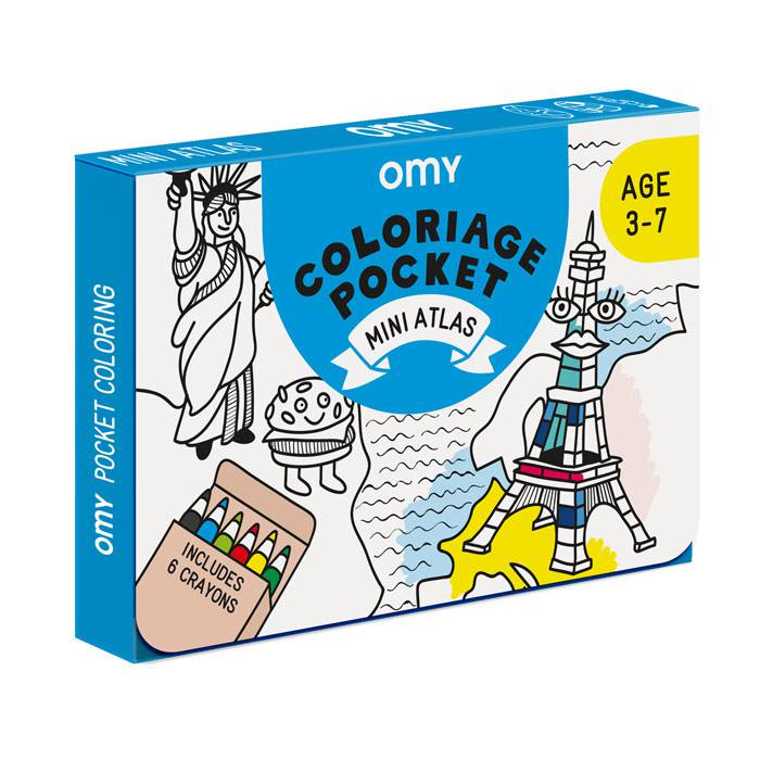 Coloriage Pocket - Mini Atlas - Omy