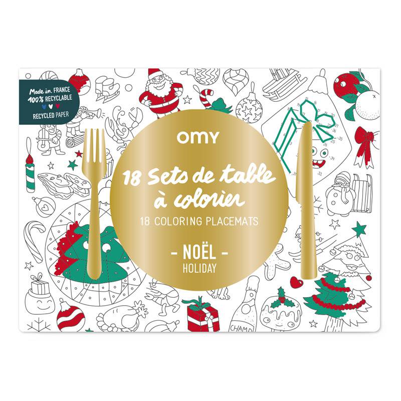 set de table coloriage christmas