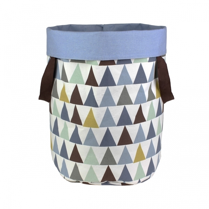 Grand panier de rangement coton - Triangles