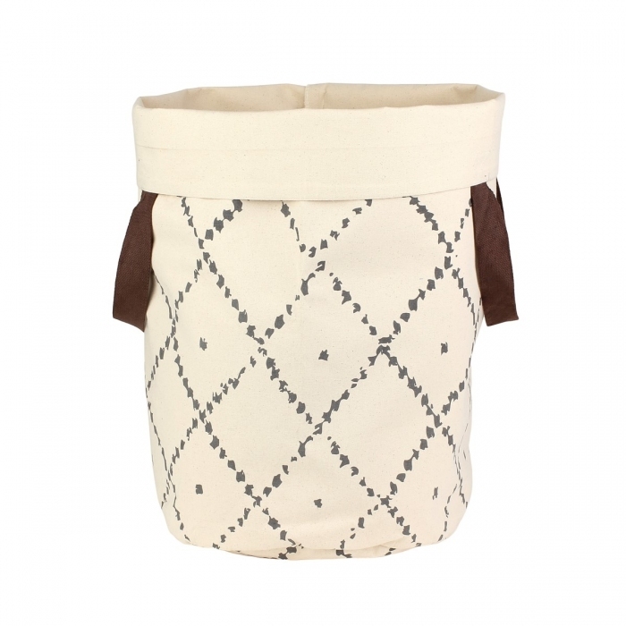 Grand panier de rangement coton - Beige