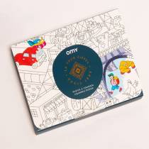 Mini pochette de coloriage OMY avec la Tour Eiffel et crayon 4 couleurs