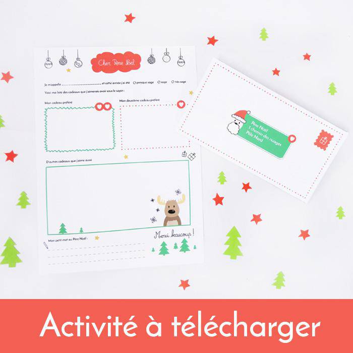 Printable] Jolie lettre & enveloppe pour le Père Noël à télécharger - et  inspirations pour la maison