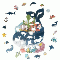 Animal Totem le puzzle baleine de la marque Paulette et Sacha