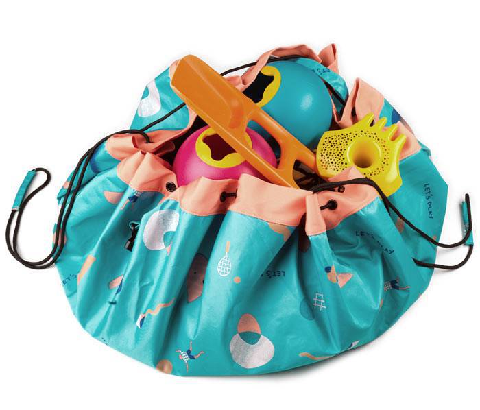 Sac Rangement de Jouets et Tapis de Jeux Play and Go Vert pour Chambres  Enfants