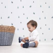 decoration-papier-peint-pour-chambre-enfant-sapins-bleus
