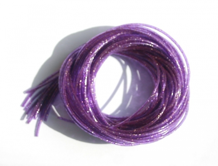 Scoubidou Violet pailleté - le brin de 95 cm