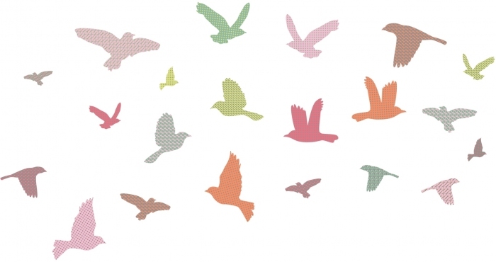 Sticker Oiseaux multicolores