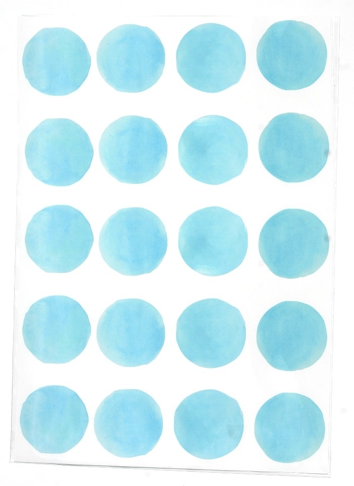 Stickers pois aquarelle - Bleu ciel