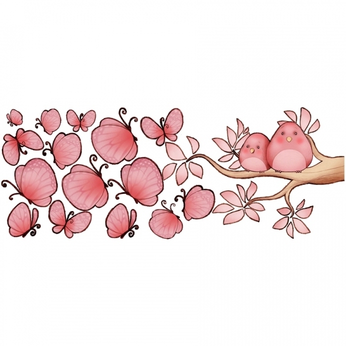 Sticker Branche Et Papillons
