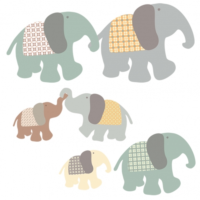 Sticker Famille Eléphant