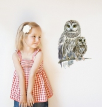 Sticker-mural-hibou-noir-et-blanc